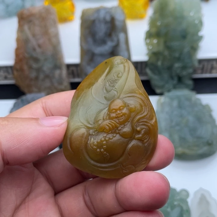 未镶嵌定制翡翠逍遥弥勒佛