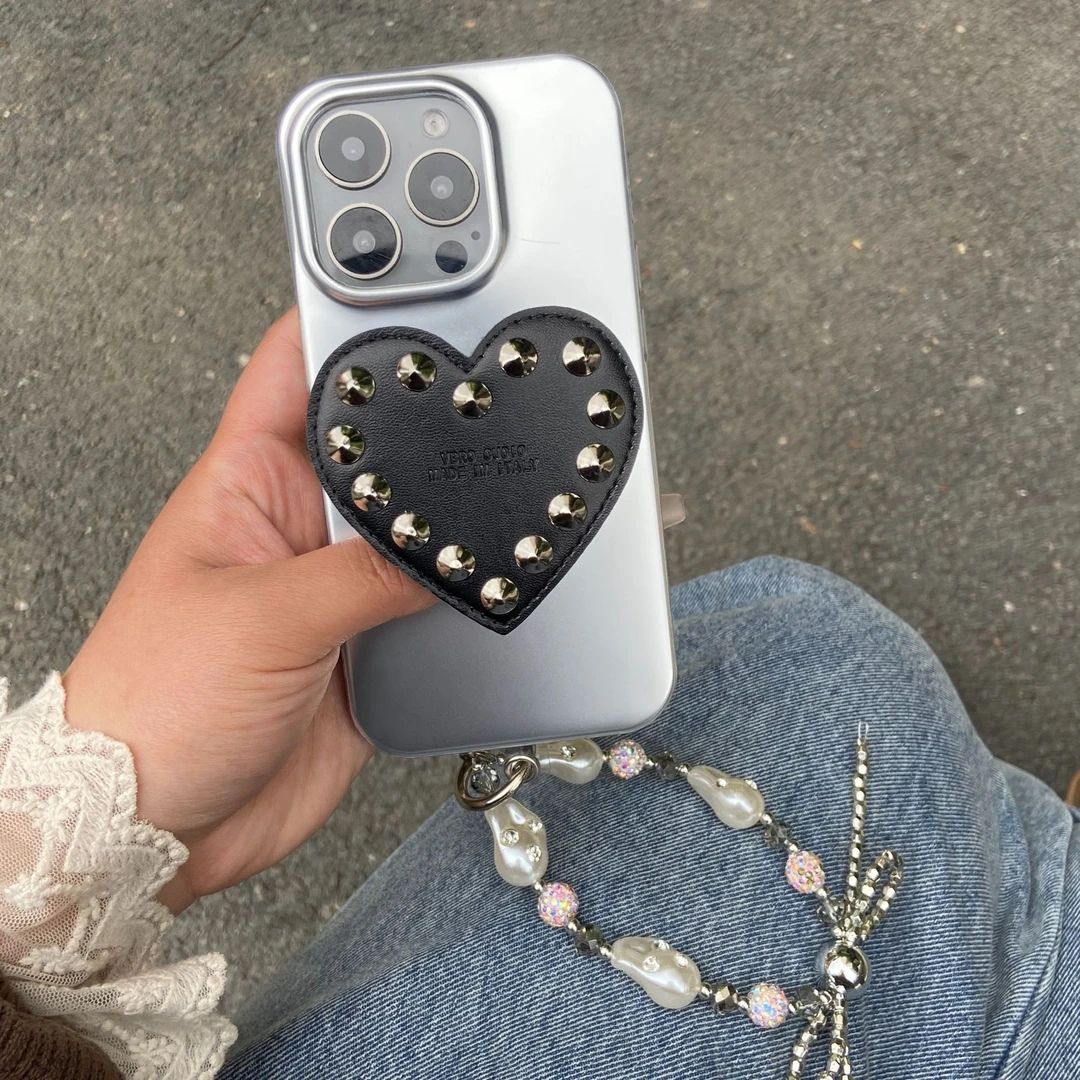甜酷风爱心柳钉适用苹果16promax手机壳15pro防摔14全包13小众