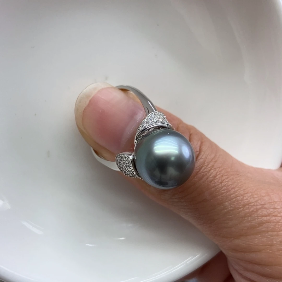 海水珍珠戒指银S925镶嵌