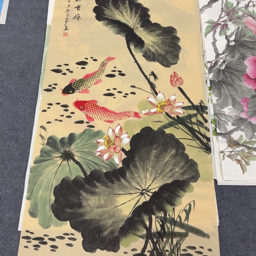 国画140×70手绘画画画