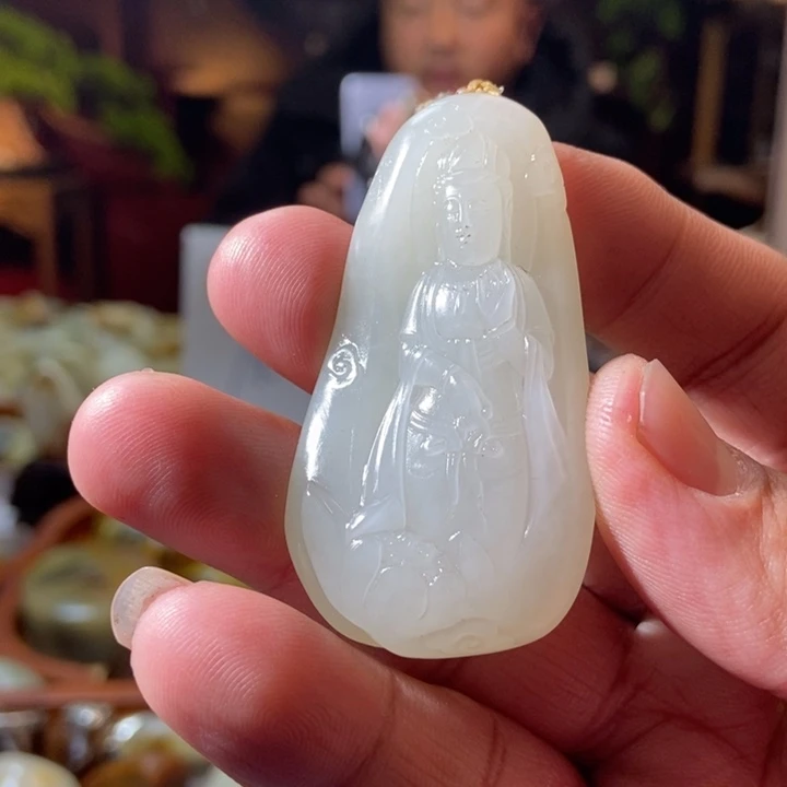 和田玉挂件未镶嵌口***水