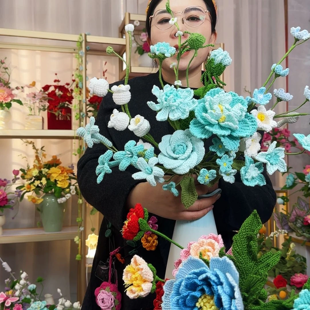 纯手工钩织手工钩织设计花束