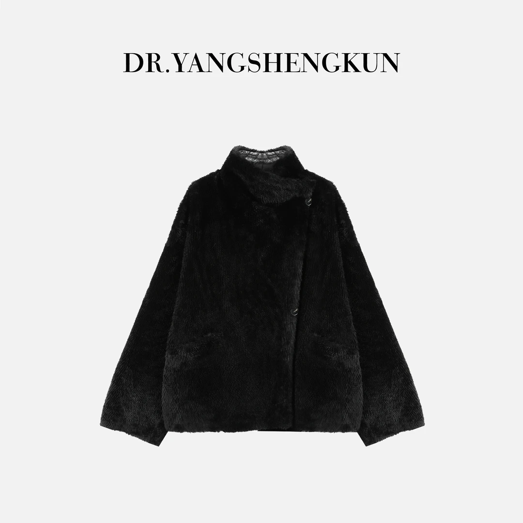 杨圣坤2025冬季新品澳大利亚进口奢华立领保暖皮毛一体EY25101005