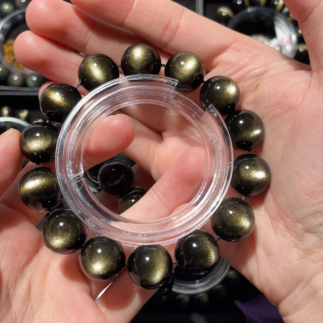 黄***生黑曜岩未镶嵌手链