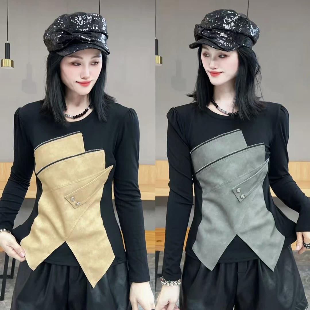 【YJ·高定】2025秋季新款宽松百搭高弹显瘦修身型长袖小衫女 YY3208