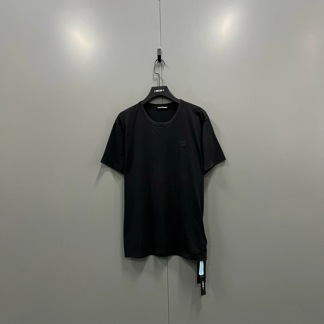 99新 maje (ll) Acne Studios 黑色徽标刺绣短袖 L码/208357
