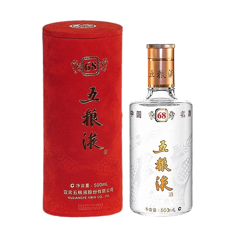 五粮液红丝绒圆桶  68度500ml*1瓶 浓香型白酒