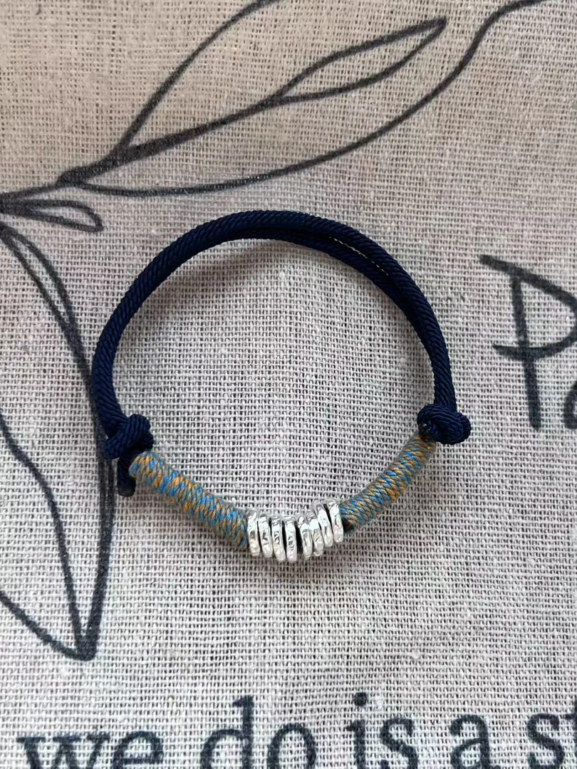 足银布艺银制品 【福利款】纯手工编织足银999盘缠手串