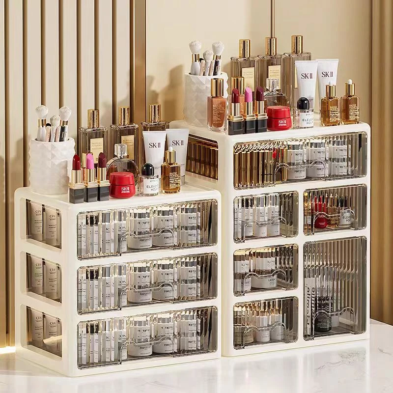 桌面收纳盒防尘大容量梳妆台化妆品收纳架首饰收纳盒家用宿舍女士