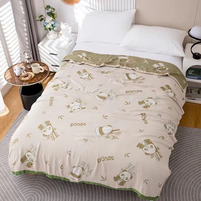 【顽皮熊猫】竹纤维冷感毯多功能双面