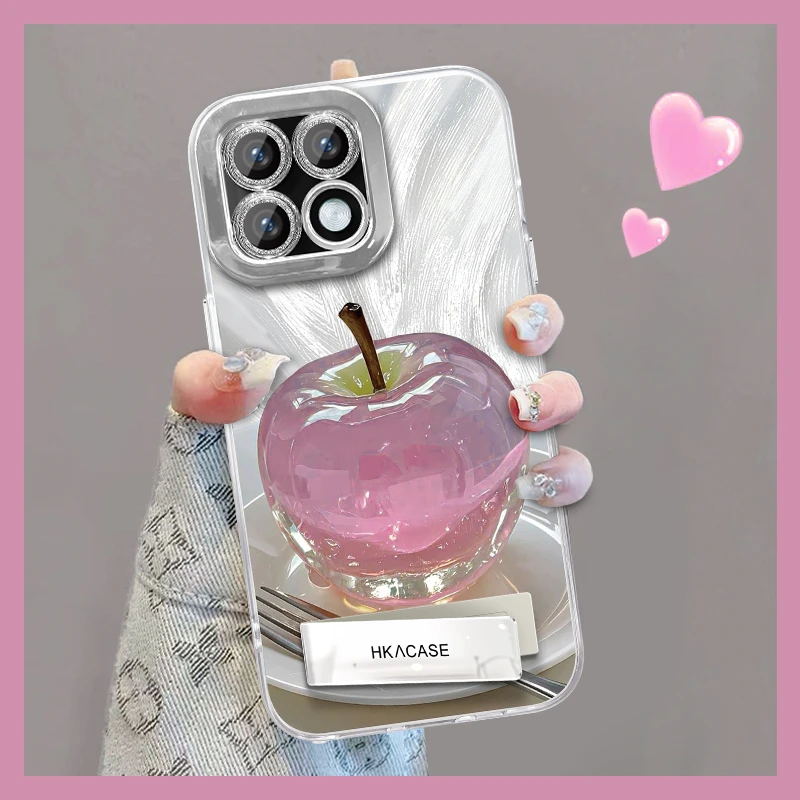 适用于畅玩20精孔羽纱晶莹粉苹果网红个性创意支架全包手机壳女款