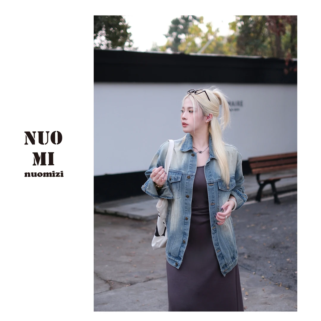 ZOZ糯米子[牛仔故事]做旧牛仔外套女装宽松风休闲百搭上衣潮