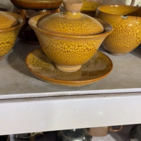 茶盏宫建阳建盏微瑕盖碗