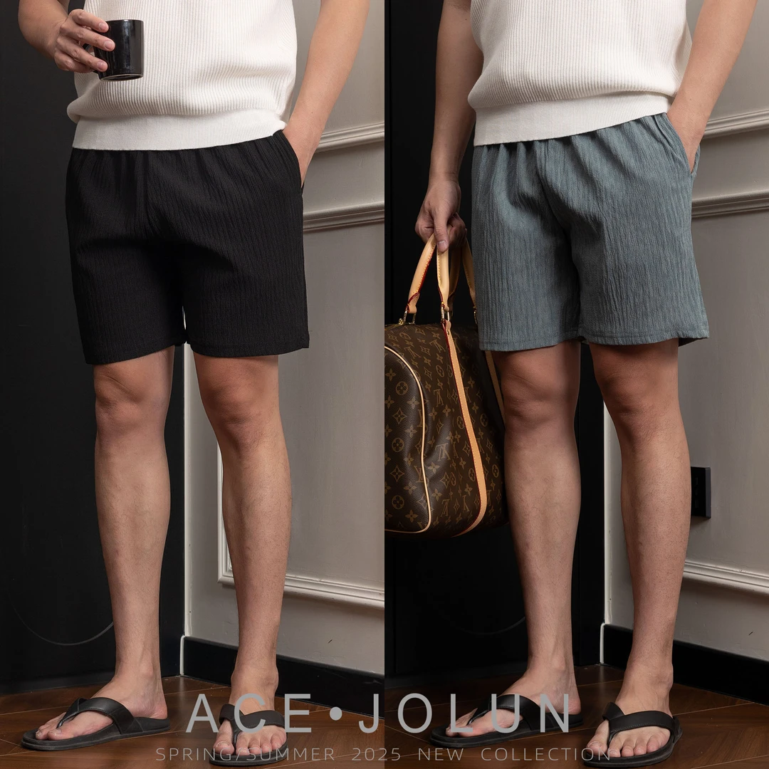 【薄云纱】夏季运动凉爽短裤速干专柜高品质男士轻奢四分抽绳沙滩裤