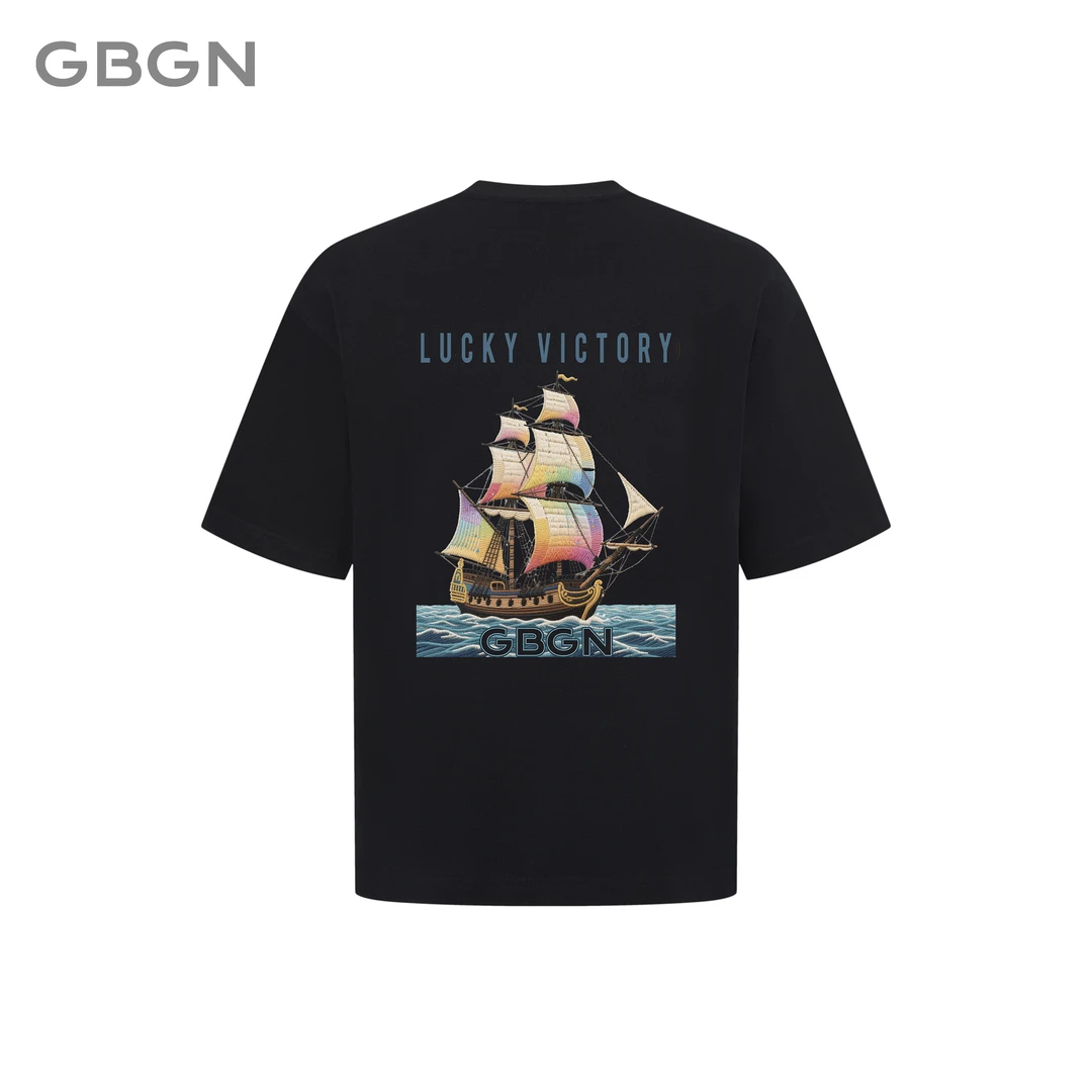 GBGN【加勒比帆船】重工刺绣工艺夏季新款短袖T恤G8002
