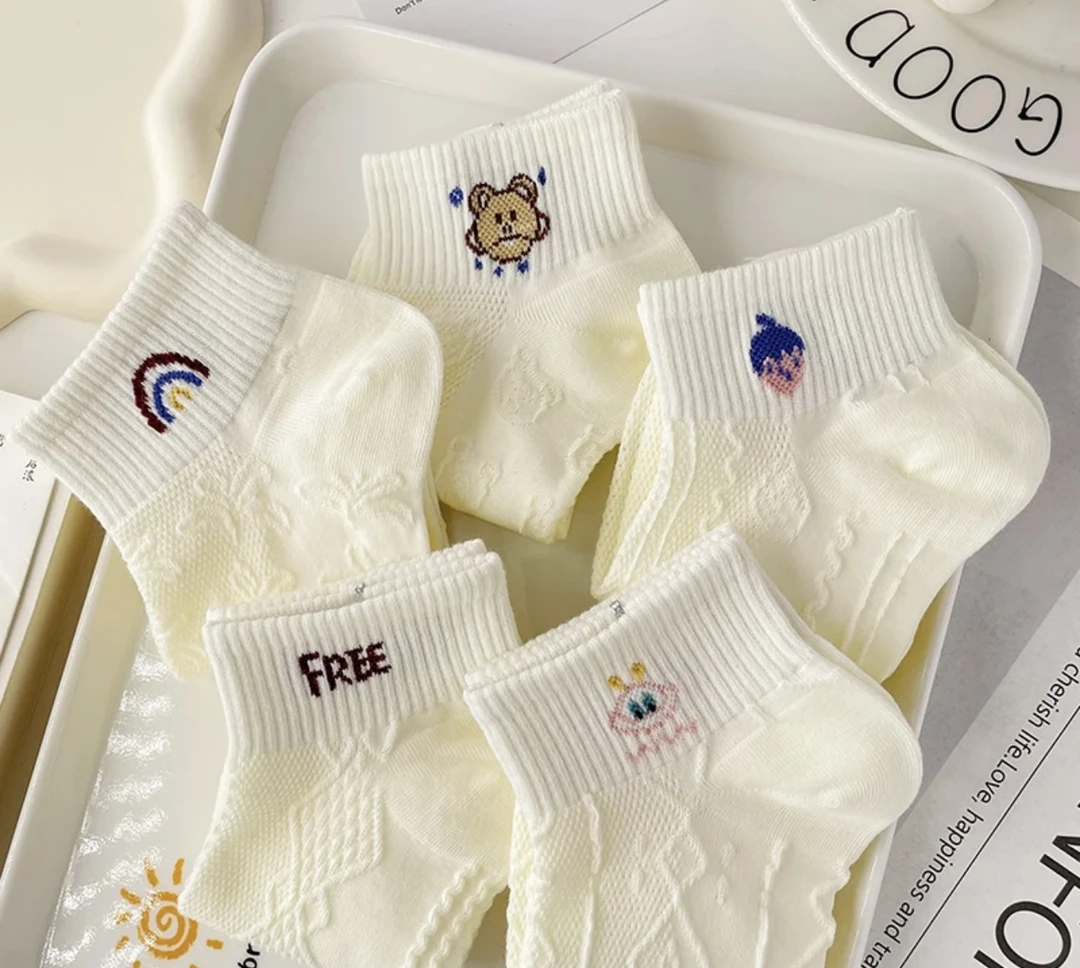 四季纯白袜十双女士袜子