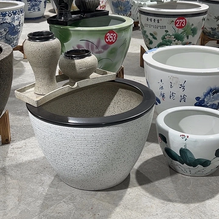 万***司景德镇陶瓷鱼缸直径62高度42