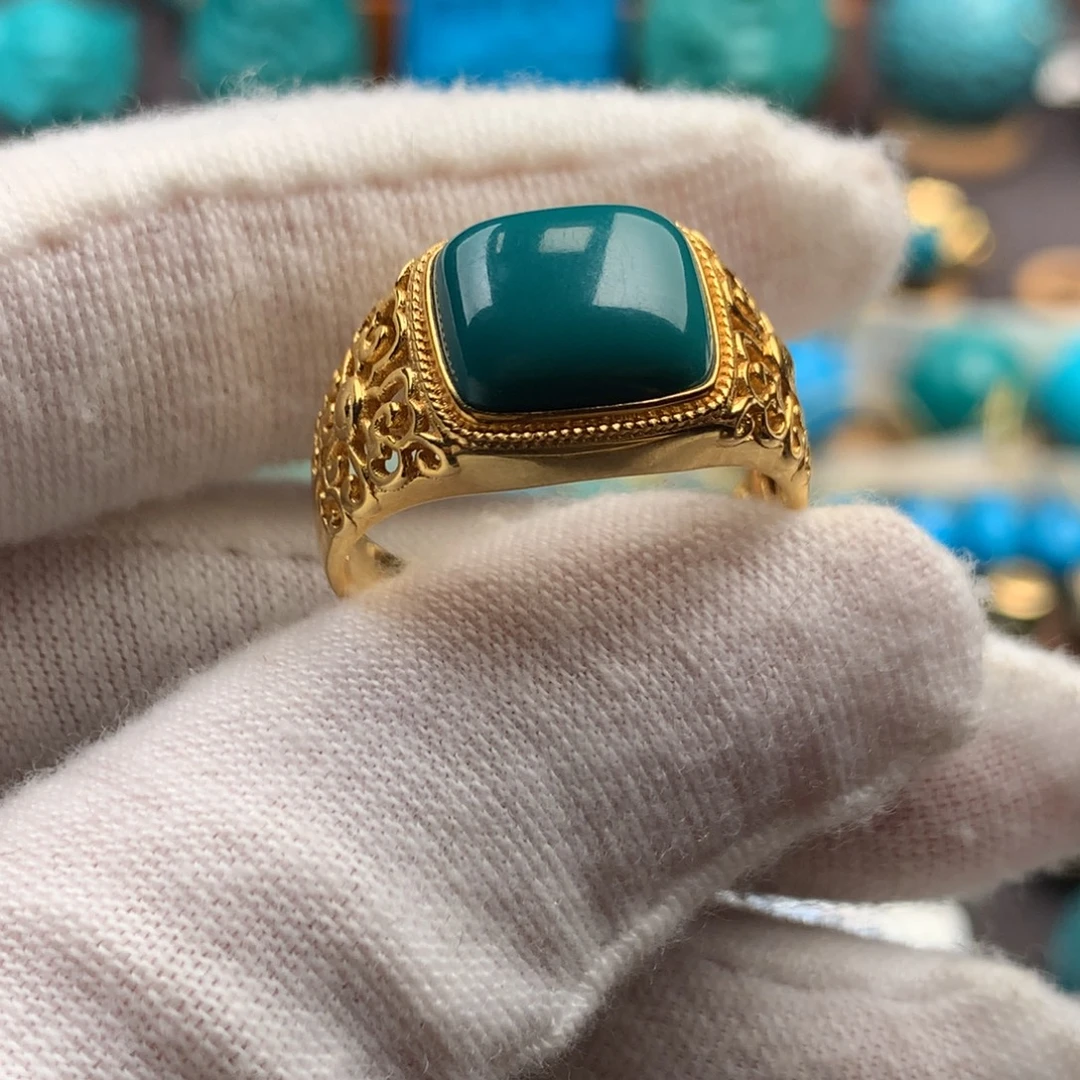 绿松石18K金镶嵌绿松石