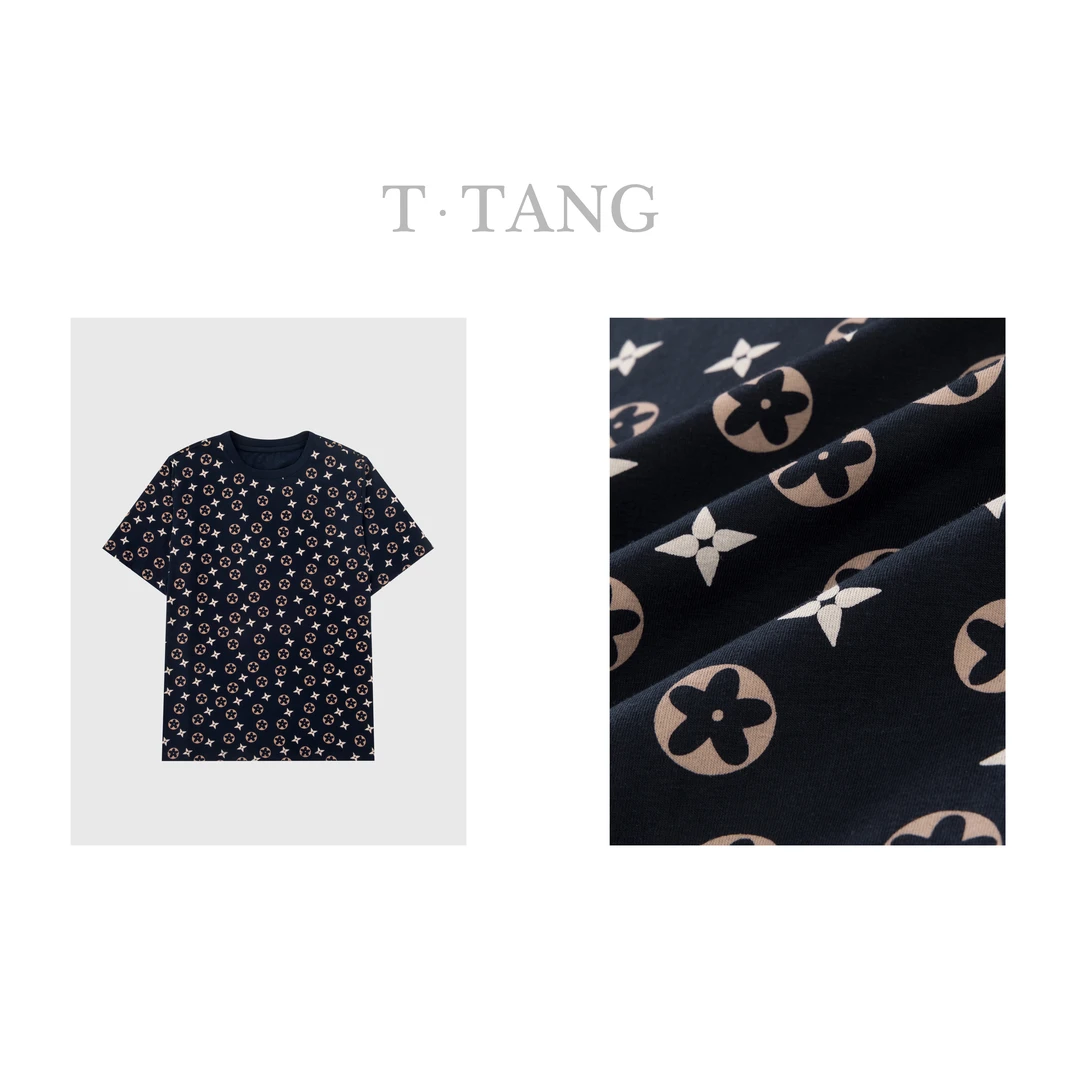 春夏季180g匹马棉（彩拔工艺）休闲时尚百搭印花T恤【6229】