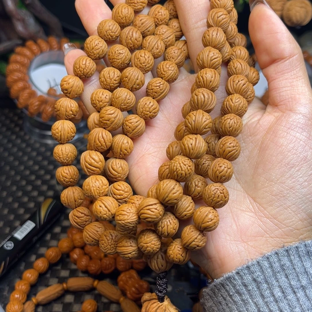 手串桃核桃核脖挂野生小脑纹