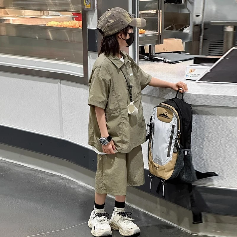 男童夏装套装2025新款儿童短袖运动两件套中大童男孩夏季薄款衣服