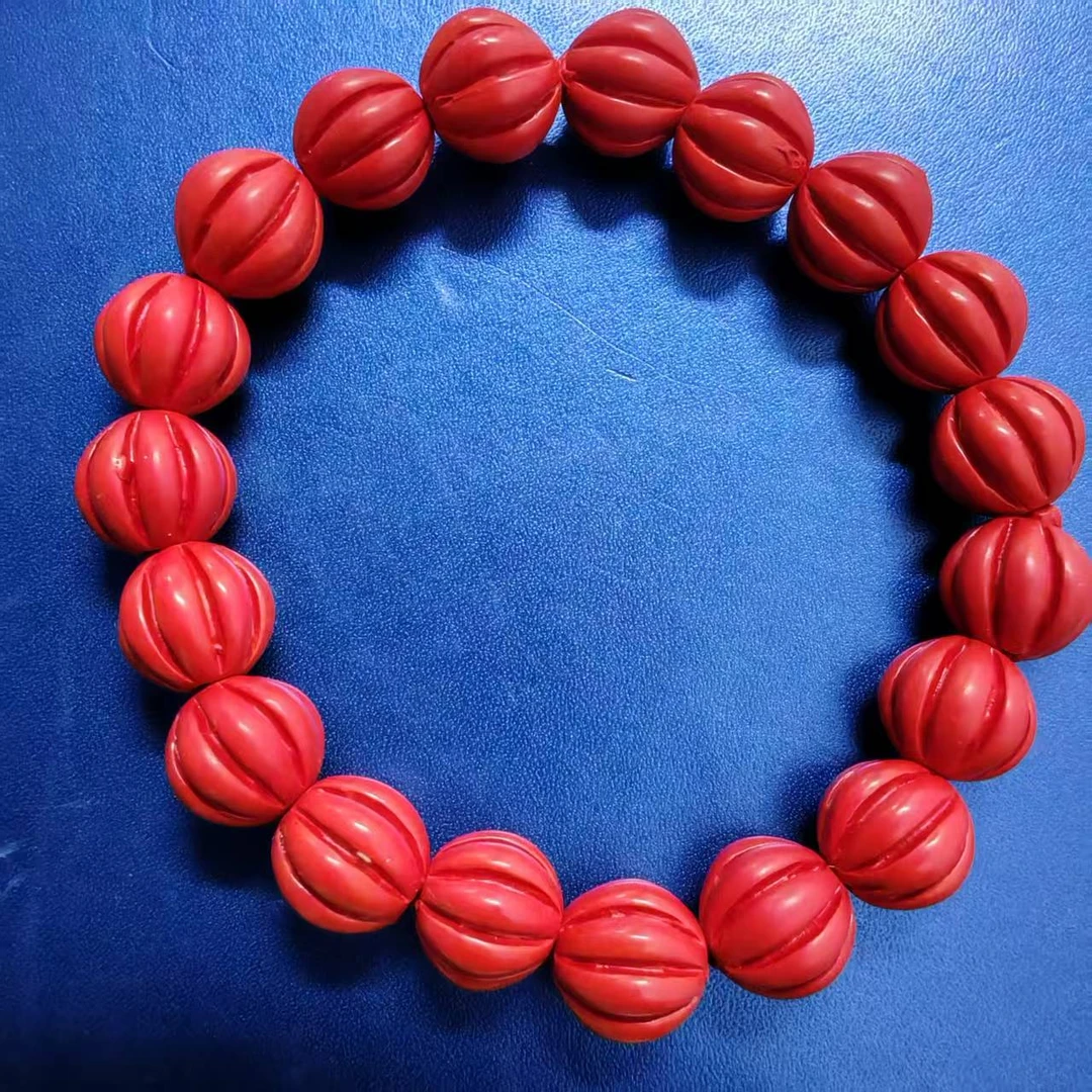 含辰砂工艺品NH004-经典红纱一圈南瓜手串