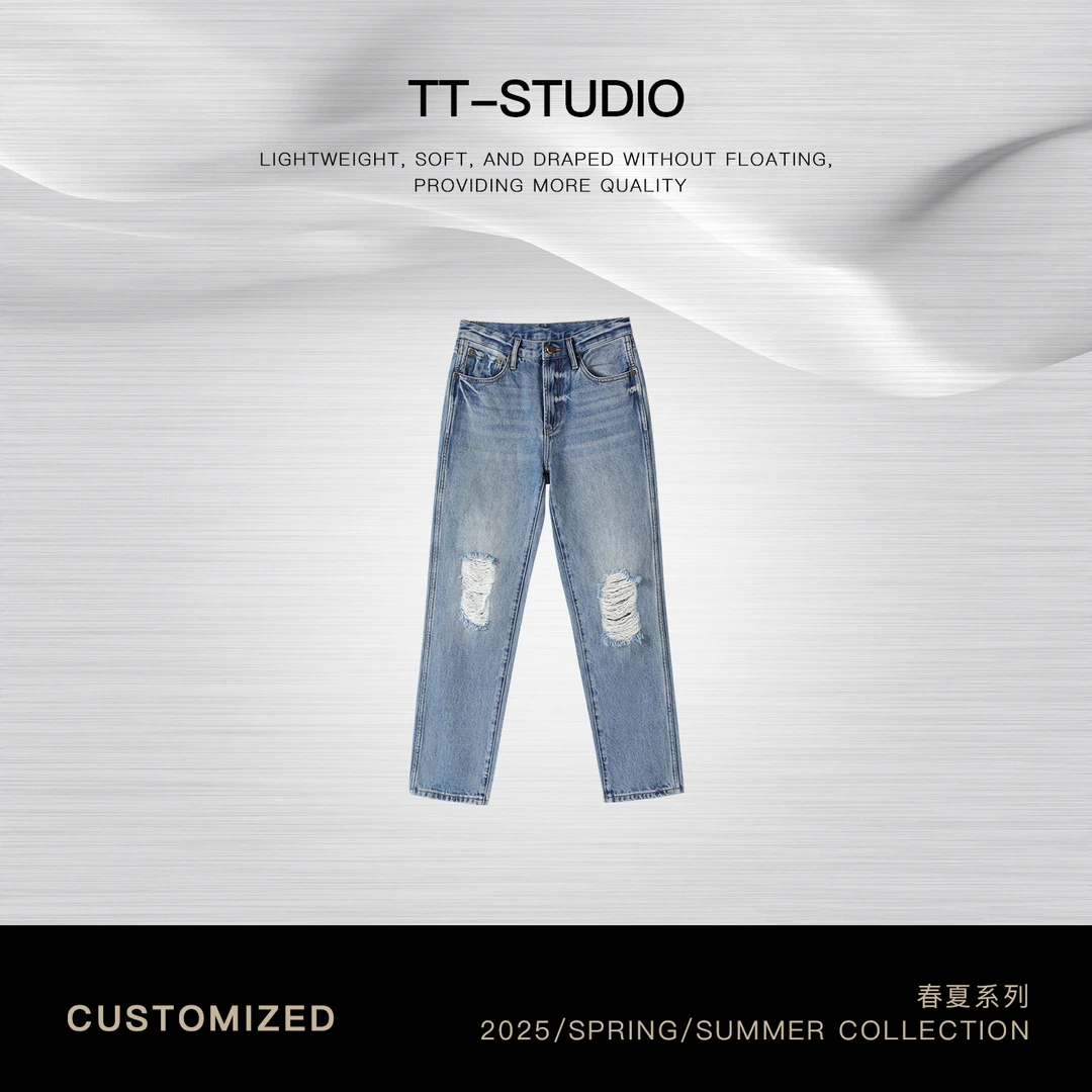 TT【嬉皮牛仔】春夏纯棉直筒韩版时尚百搭牛仔裤气质TT-11NZ2298
