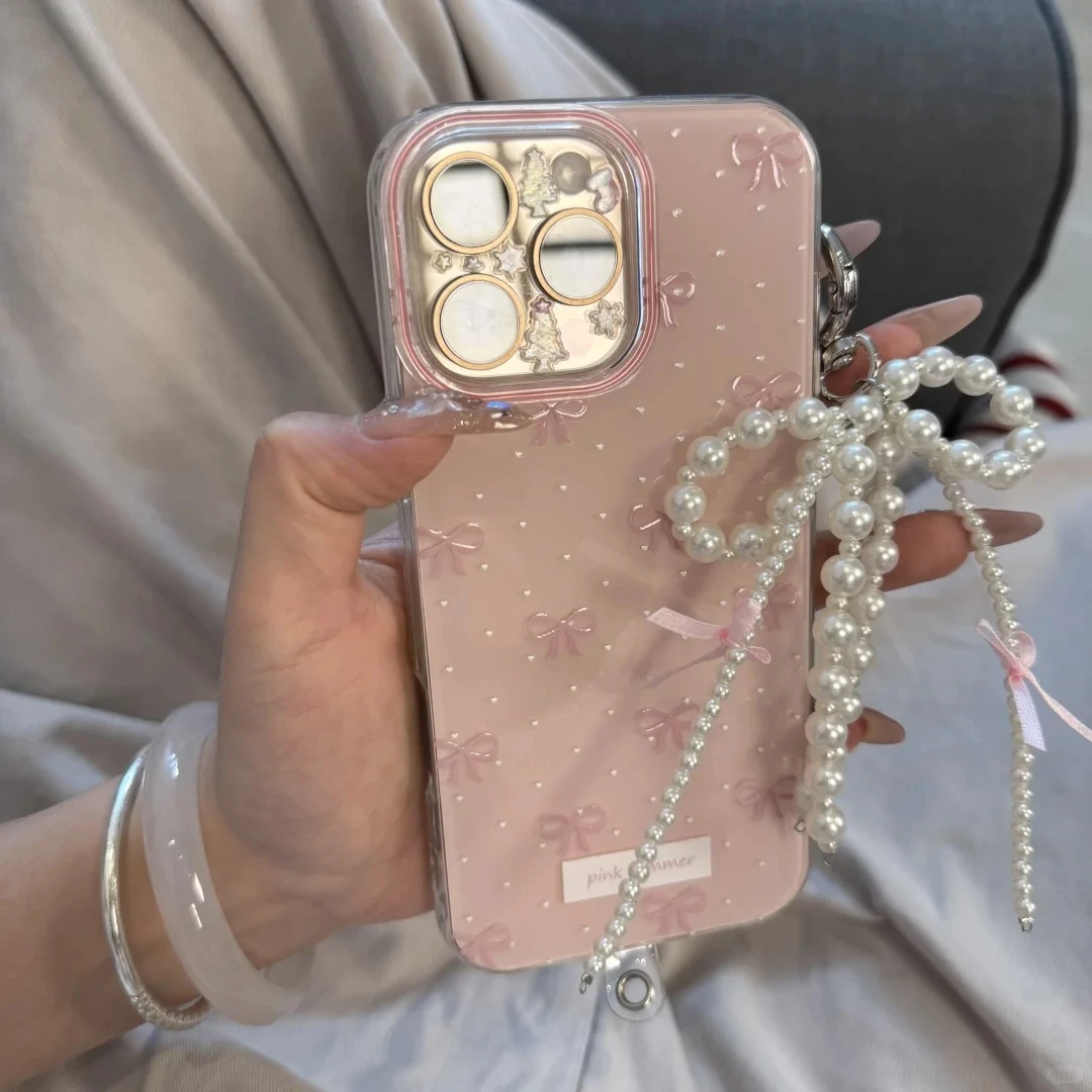 波点蝴蝶结适用于苹果iPhone16手机壳14/15/13pro/11全包女款壳女