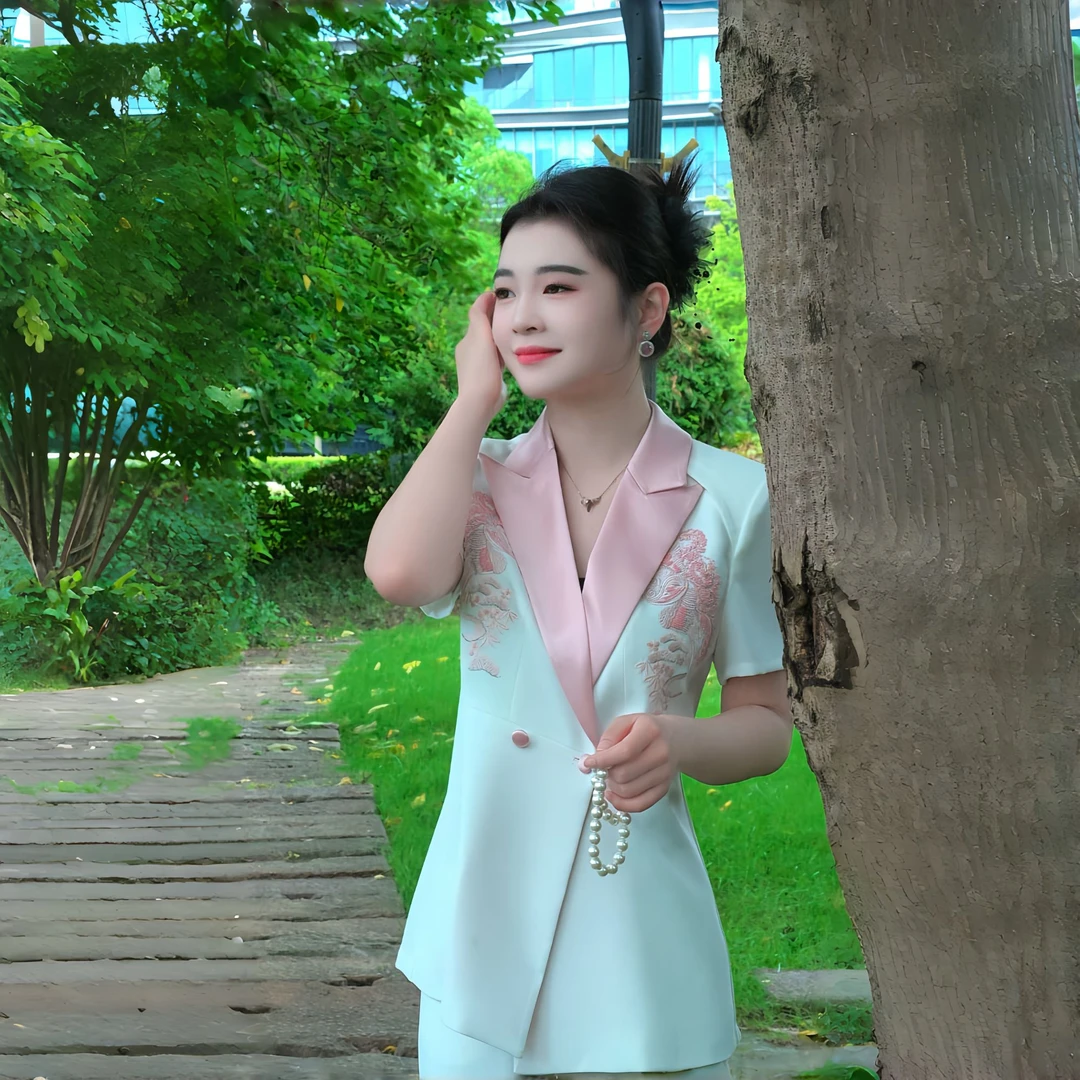 （BYGB【有凤来仪】）2025年春夏季高级感修身气质职业休闲套装-88049