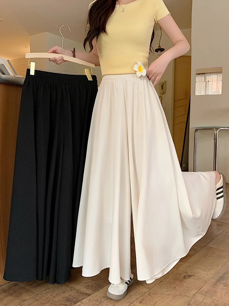胖mm宽松阔腿裤垂坠感裙裤显瘦2025夏季新款大码女装休闲百搭裤子
