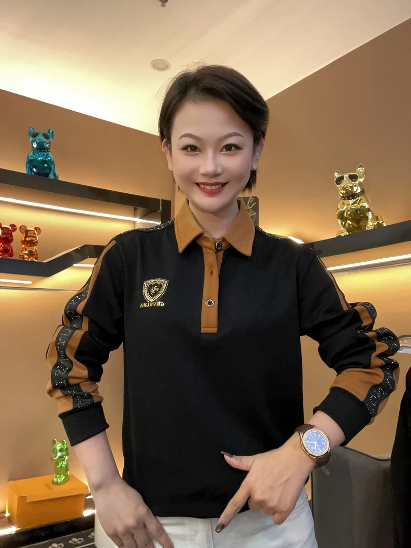 江南婷姐优选欧货-男士冬季长袖休闲罗马空气胸标时尚百搭假两件