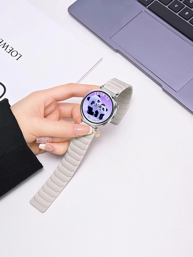 华为手表硅胶表带磁吸gt5prowatchgt4/3Pro铠甲硅胶watchbuds腕带