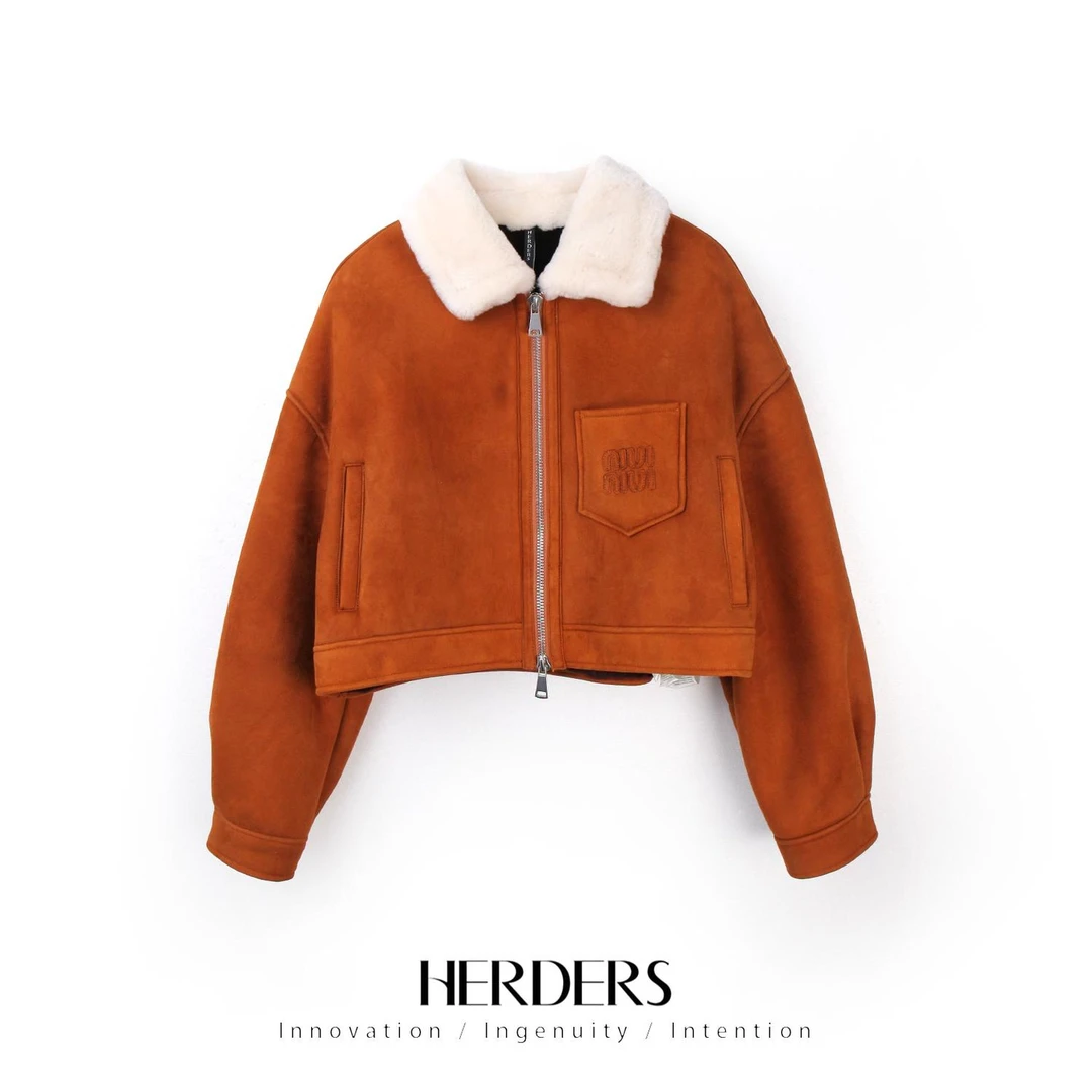 HERDERS 双色潮流时尚皮草外套 32203