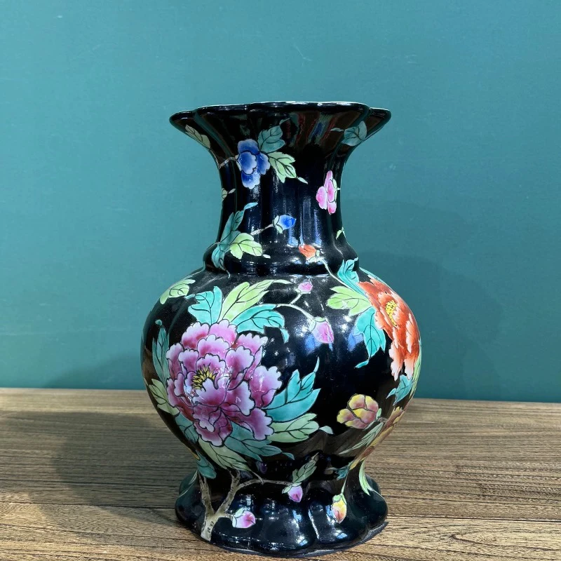 手绘釉上粉彩瓷瓶瓷器陶瓷花瓶摆件新中式客厅餐厅插花装饰品礼物