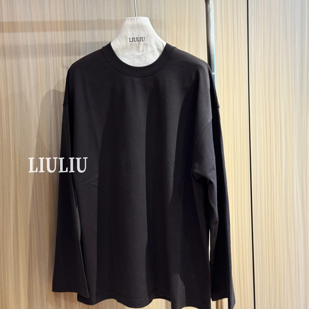LIULIU 咖色宽松磨毛T (NO退NO换)