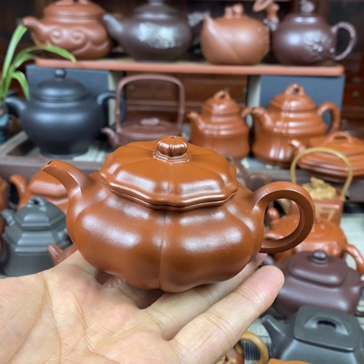紫砂茶壶葵仿古130-300CC原矿赵庄朱泥特价