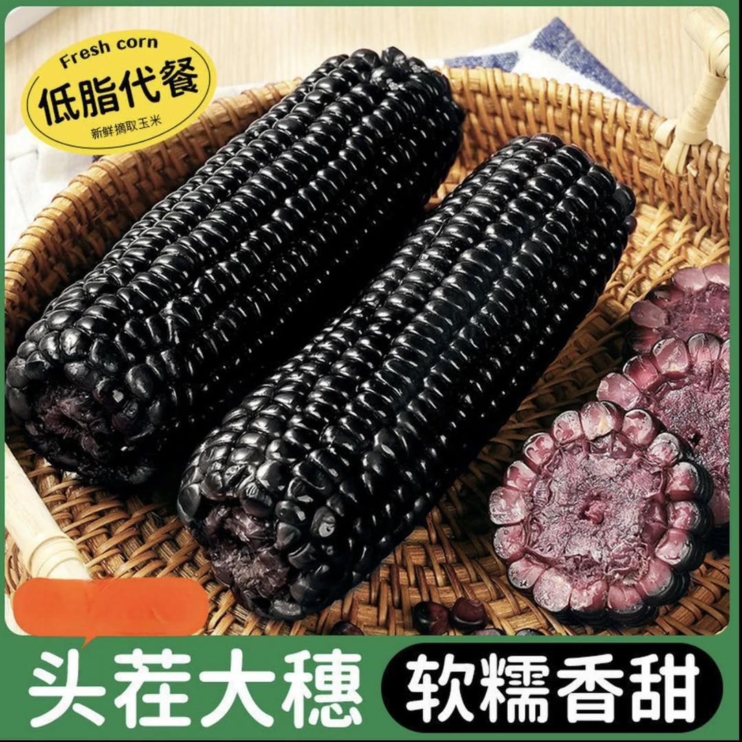 【整箱6-6.5斤】东北25年头茬黑糯玉米300-350克10棒支持试吃5棒D