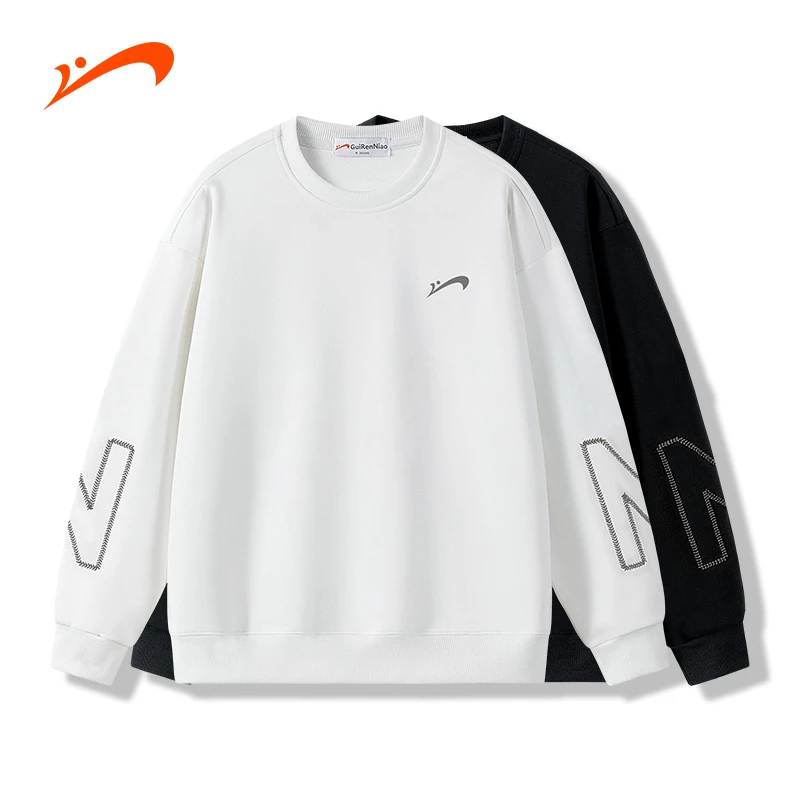 贵人鸟2025春季新款长袖圆领卫衣情侣时尚百搭保暖休闲潮流上衣