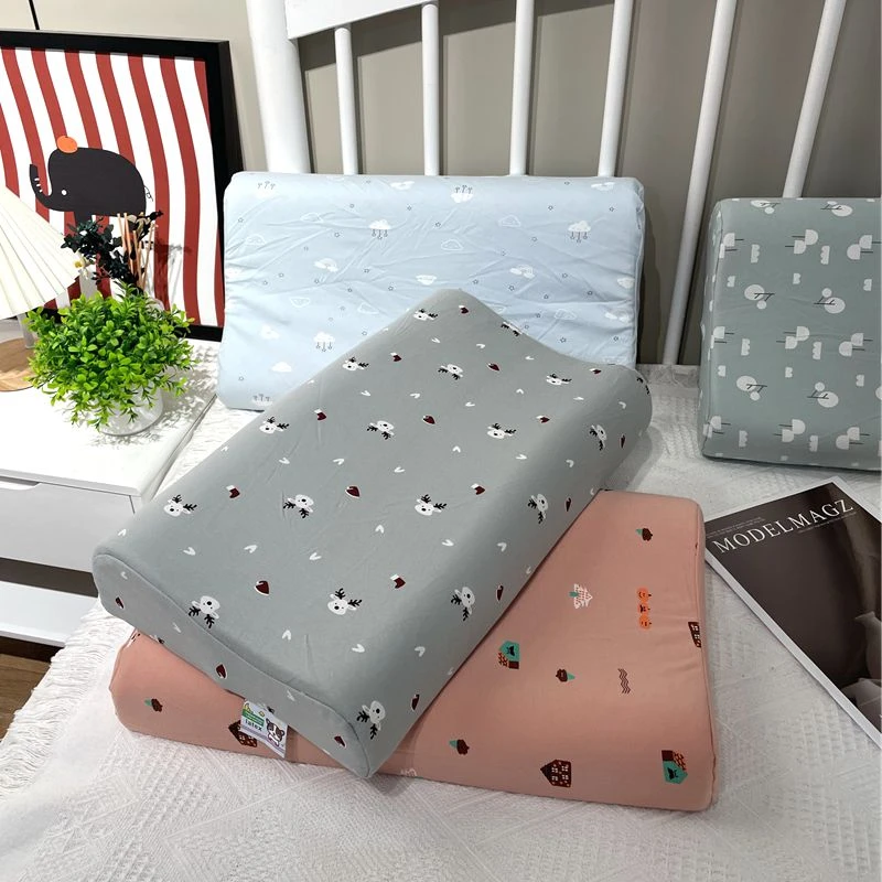 宝宝儿童枕头乳胶枕枕芯学生低枕矮枕纯棉全棉单层枕套内胆枕头套