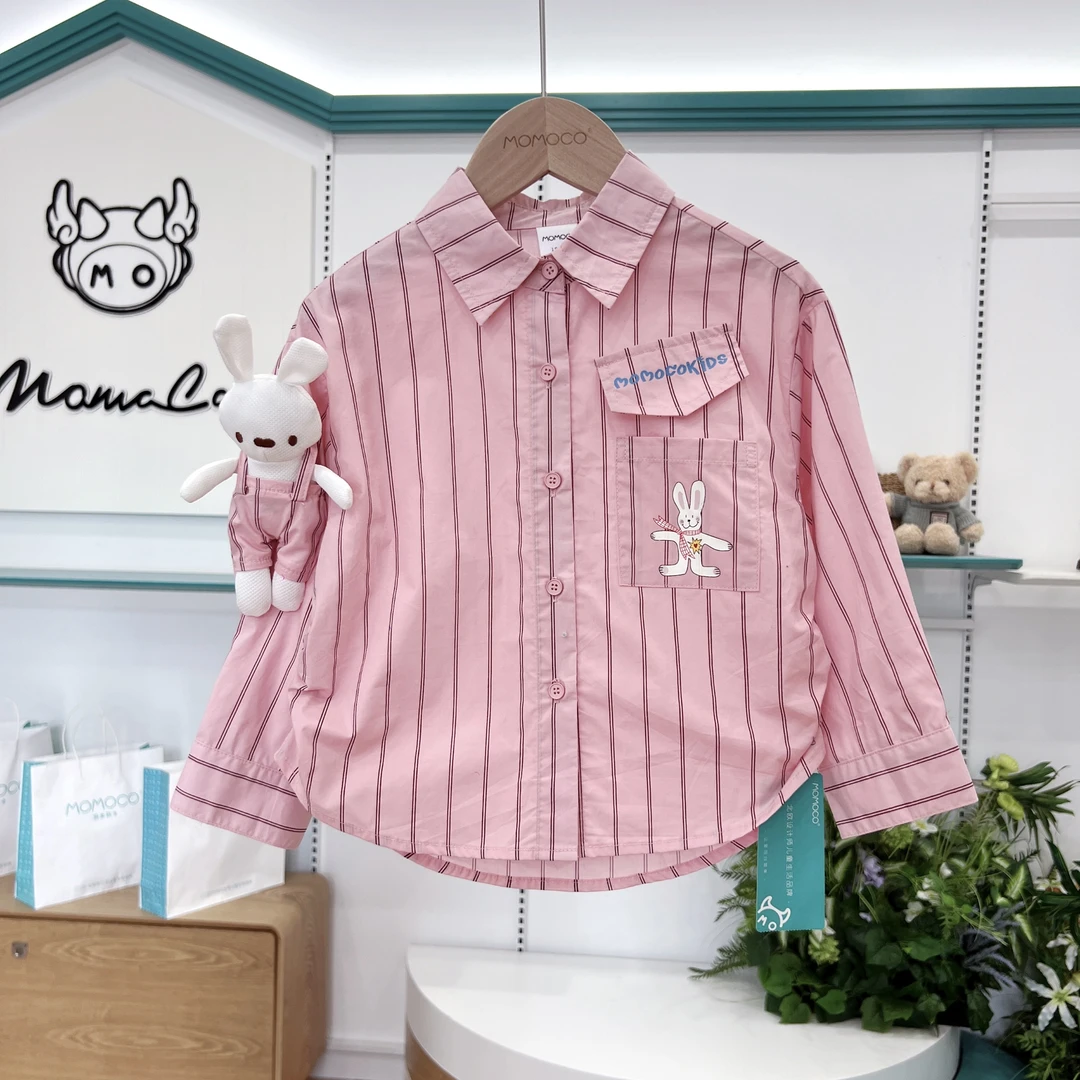 MOMOCO女童秋季2025儿童时尚韩版可爱卡通公仔衬衫777302390824