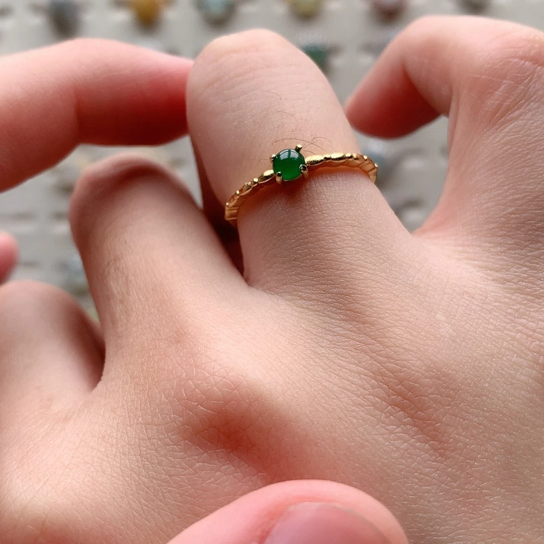 翡翠戒指银S925镶嵌0279