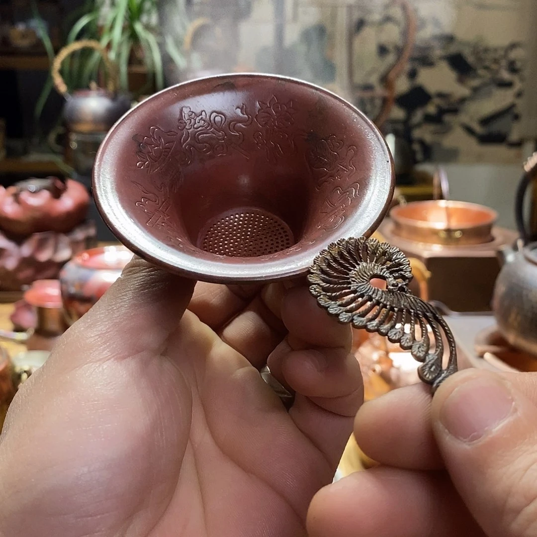任和堂纯紫铜茶漏55589