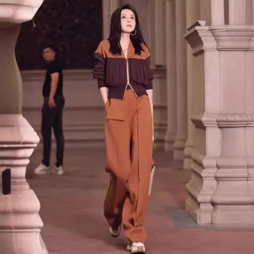 百搭设计师长袖宽松卫衣显瘦气质运动休闲运动套装网红洋气短款