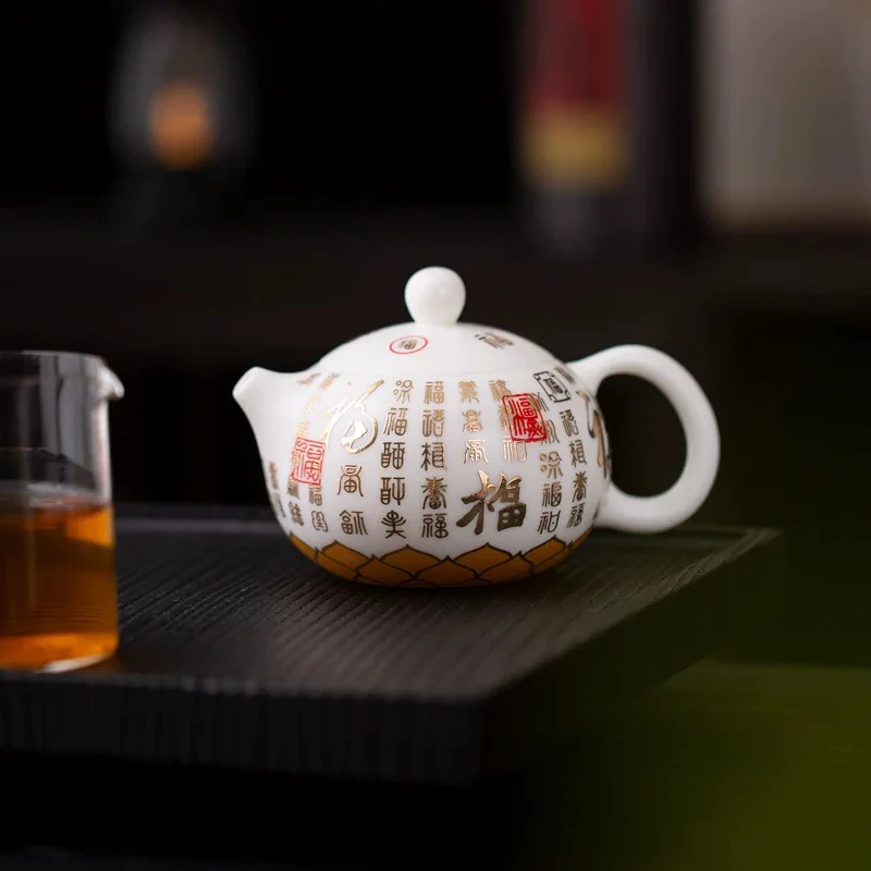 高档百福西施壶手工功夫茶具陶瓷泡茶壶冰种玉瓷素烧德化白瓷