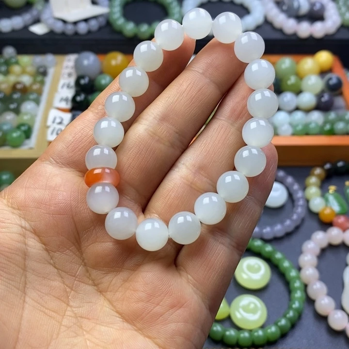 和田玉未镶嵌珠宝半成品冰白卡10