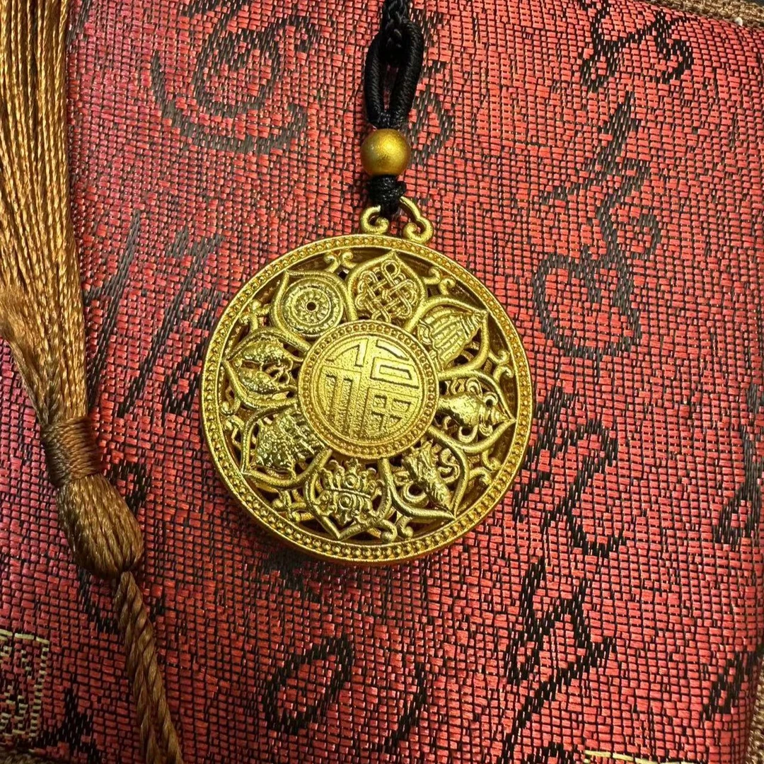 合金吊坠 合金吊坠 花丝八宝罗盘古法传承不掉色男女款百搭吊坠