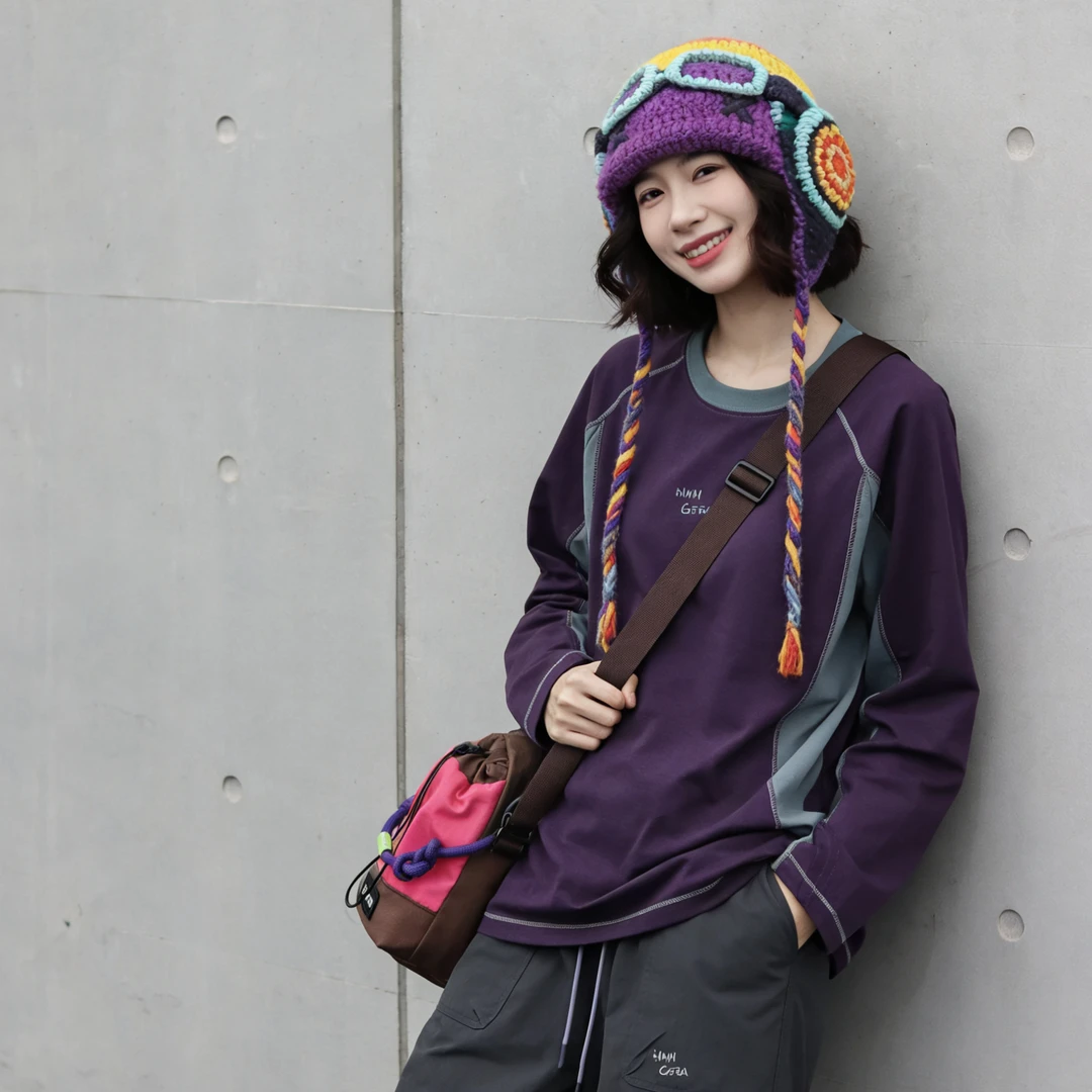 2670-Sports Outdoor山系户外撞色拼接长袖T恤运动宽松上衣女