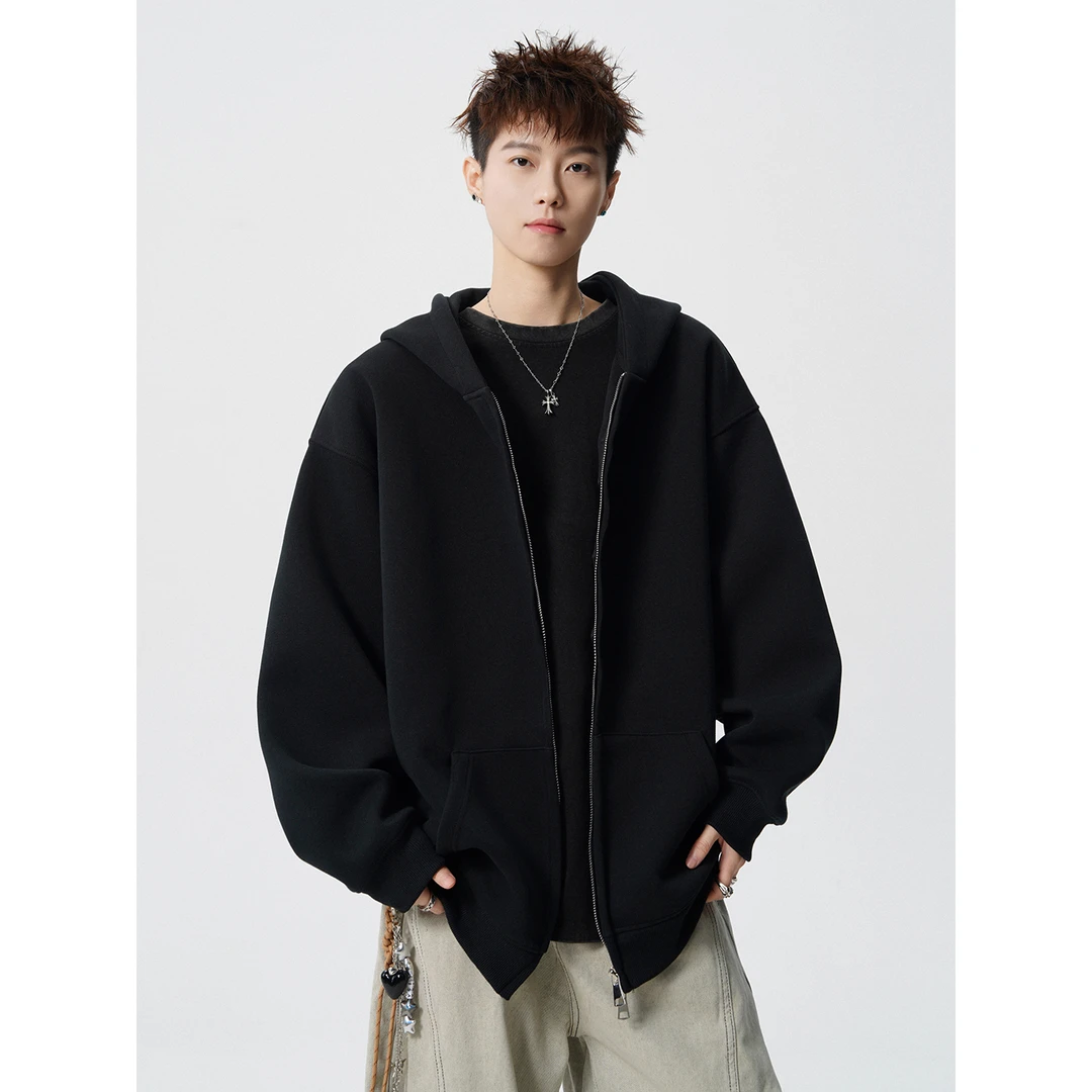 ARNUODON重磅400g加绒加厚开衫连帽卫衣男女秋冬季休闲保暖外套