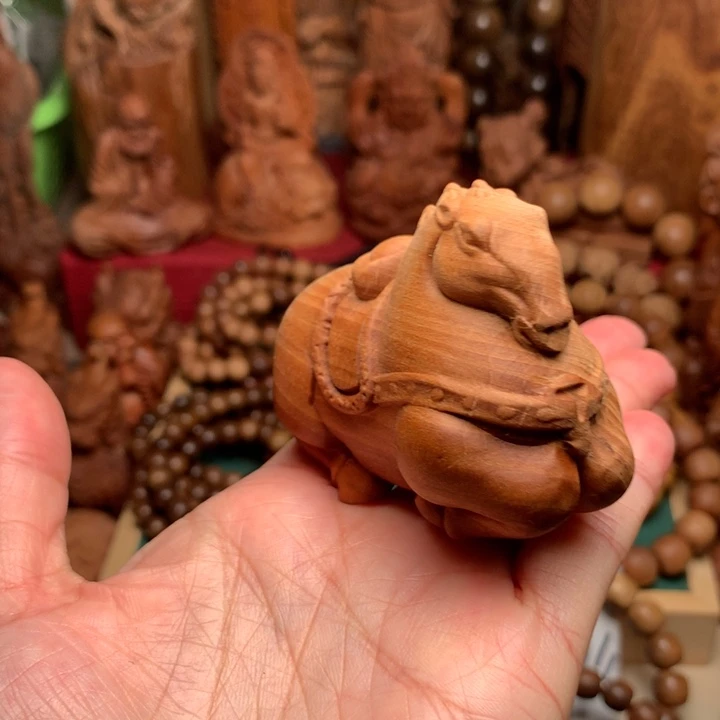 檀香木把件老山檀马瑕疵