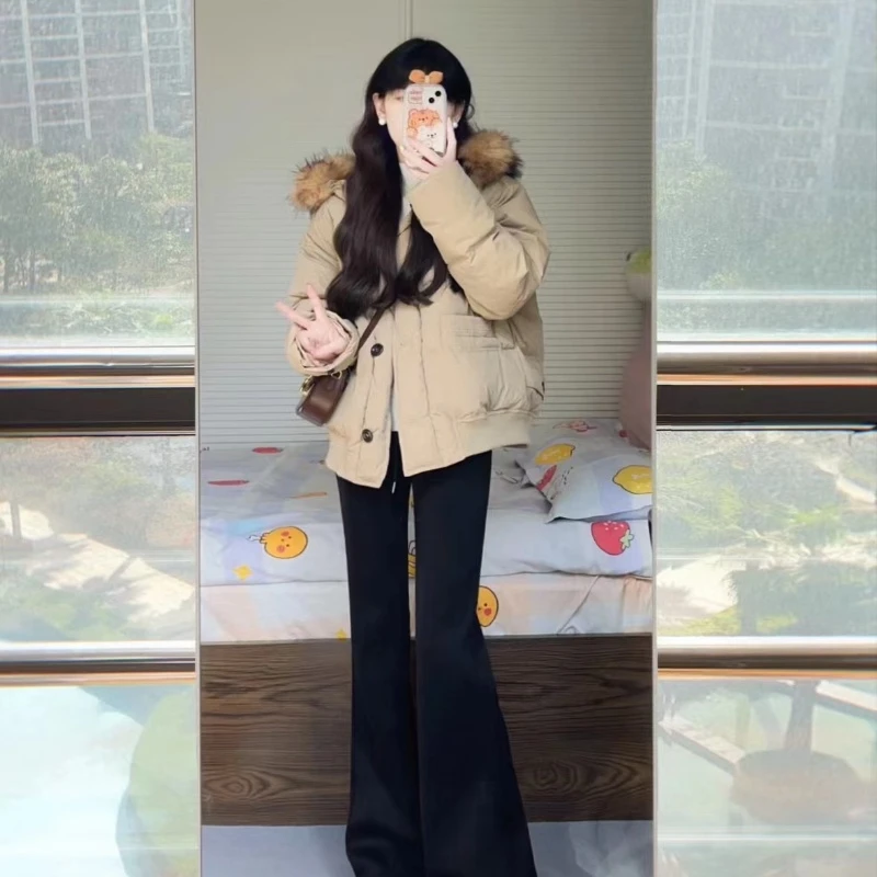 超好看韩系短款面包服女2025冬新款小个子加厚显瘦设计风羽绒棉服